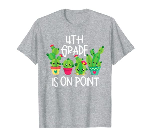 

cactus shirt 4th grade is on point kids school teacher gift t-shirt, White;black