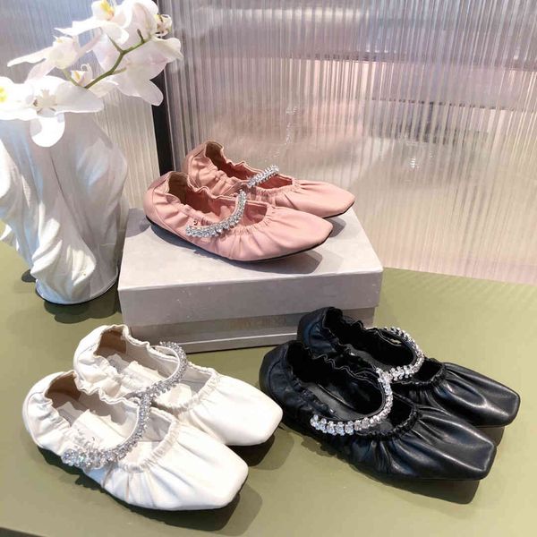 

high end classic rhinestone flat ballet with square head mary shoes soft women's single outlets, Black