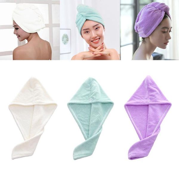 

shower caps coral fleece large towel magic soft hair dry hat cap quick drying