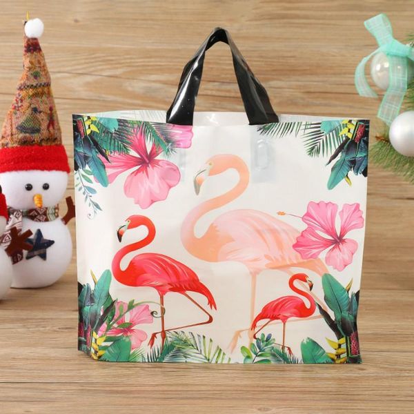 

gift wrap pe flower flamingo clothing bag family storage shopping supplies