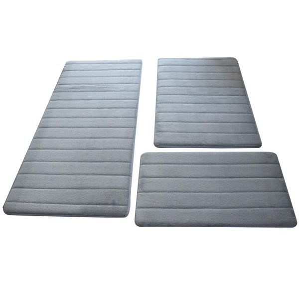 

bath mats coral velvet rug, memory foam mat, cushion, bathroom anti-slip foot mat-grey