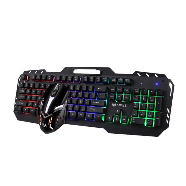 

mixie x8000 keyboard with mouse set bracket metal mechanical keyboard wired computer ubs backlit gaming mouse