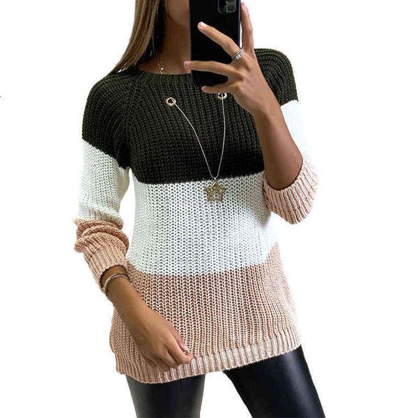 

2021 autumn knitwear color matching and corny pullover sweater, White;black