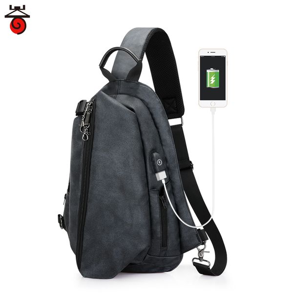 

black fashion chest bag for men single shoulder backpack waterproof crossbody messenger bags male