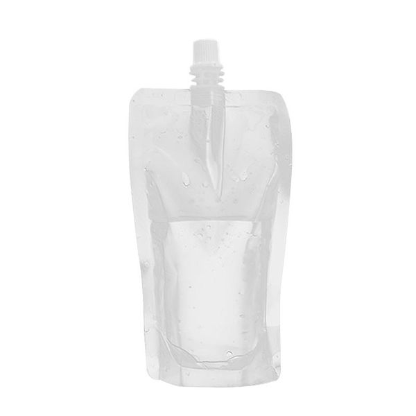 

storage bags 100 pcs drink pouch with nozzle coffee milk liquid durable stand up sealed beverage transparent packaging bag disposable juice