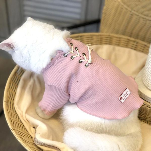 

cat costumes dog summer clothes prevent hair lose lace strip stretch t-shirt vest for small pet kitty