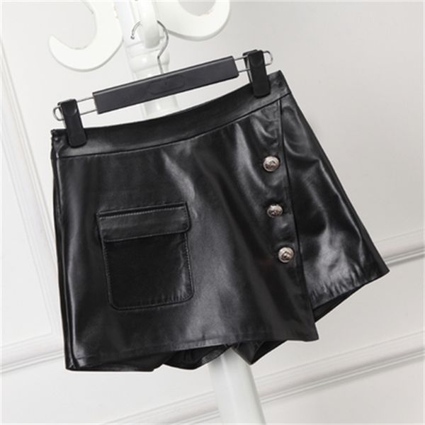 

exit of uneven leather the wrap line skirt hip zw8w, Black