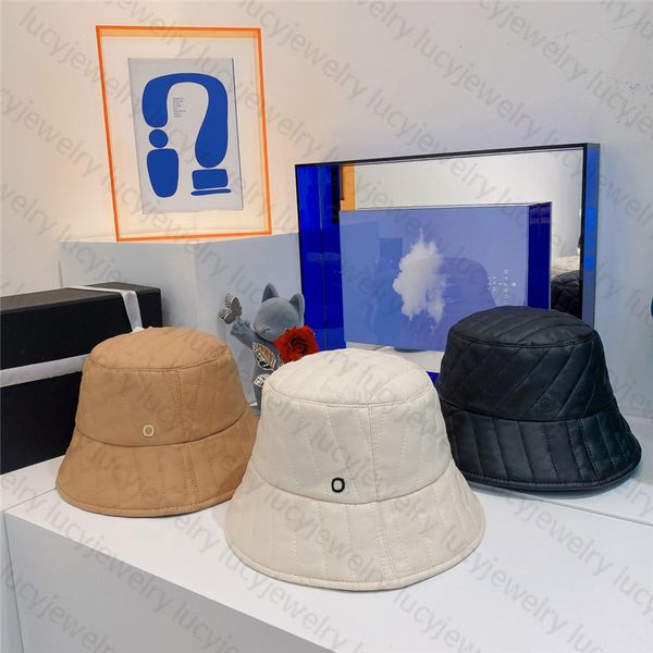 

Designer Bucket Hat Ball Caps Chequer Warm Hats for Man Woman Cap Plaid 3 Color Top Quality, C3