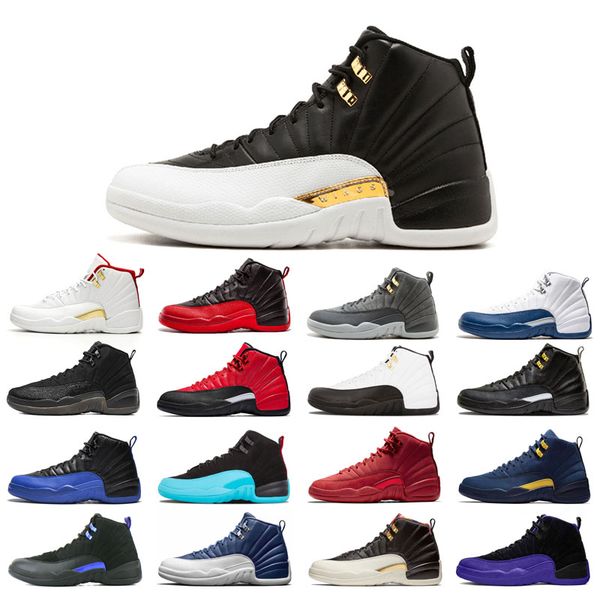 

12s man's basketball shoes high cut black purple blue stone cny grey fiba flu game french royal gamma gym red o-black reverse taxi wing