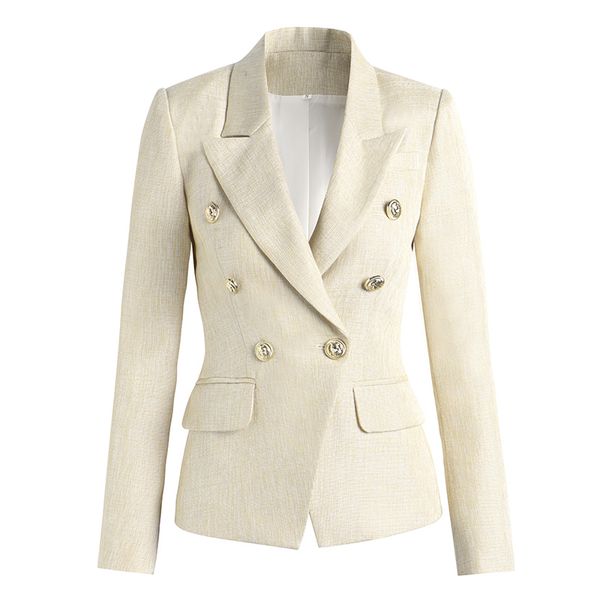 

unique design customized color women casual fall slim beige tweed blazer all-match quality female jackets, White;black