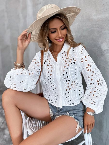 

schiffy bishop sleeve crop blouse m5id#, White