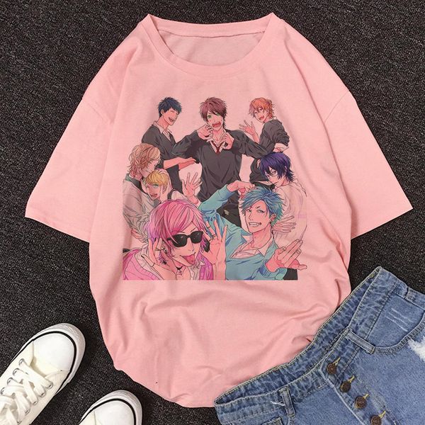

kawaii clothes yarichin club funny print t shirt boy's love japanese anime woman tshirts lgbt oversized streetwear t-shirts c0220, White