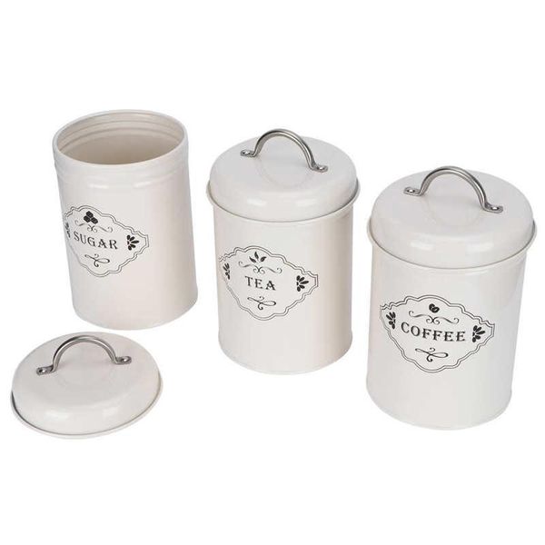 

storage bottles & jars 3pcs/set kitchen sugar/coffee/tea canisters sealed container tools accessories