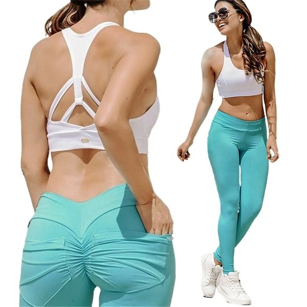 Bolsos Ruched Butt Leggings Sexy Low Cintura Esporte Femme Fitness High Stretch Lápis Skinny Black Sportleggings Vrouwen 210604