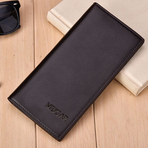 

salesalefashion on on men long large capacity portemonnee card coin holder male soft pu leather wallets birthday vacation gift, Red;black