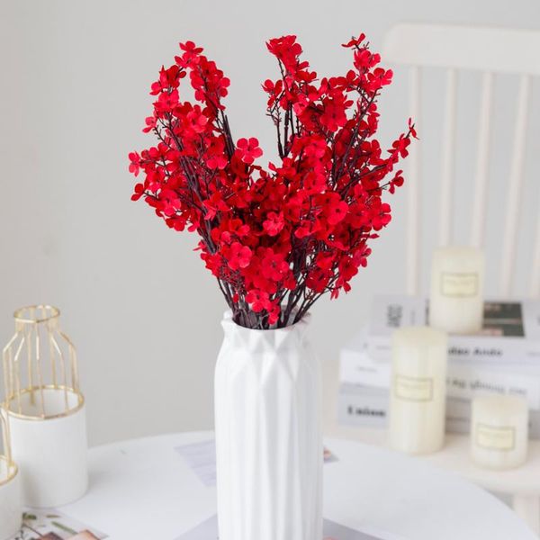 

decorative flowers & wreaths 5forks 50cm pink silk gypsophila artificial dried small bunches living room decoration fake plants vase for hom