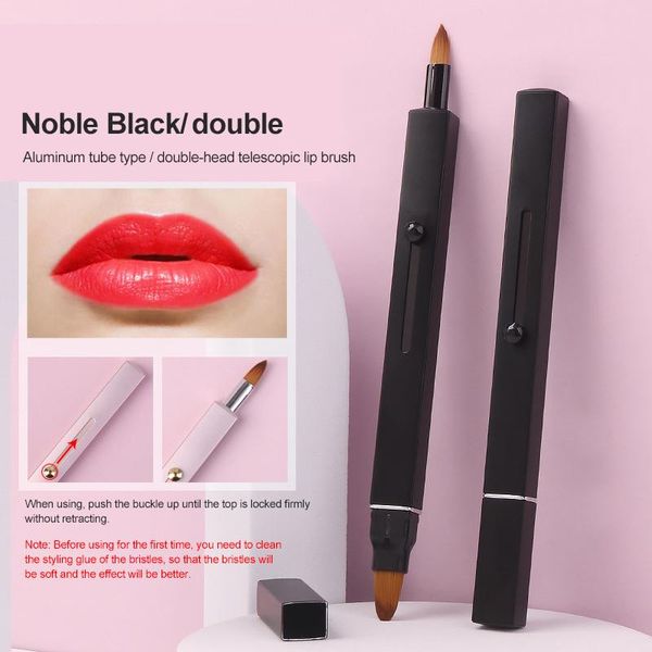 

eyebrow tools & stencils single lip brush lipstick portable retractable cover mini double-head smudge concealer makeup tool