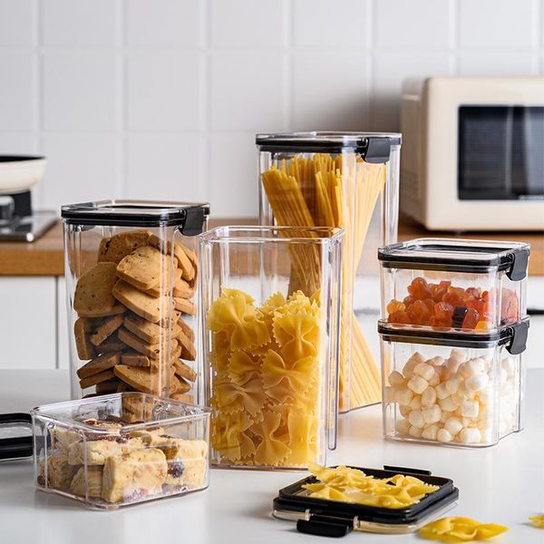 

storage bottles & jars dry food box containers stackable kitchen spaghetti noodles sealed tank organizers