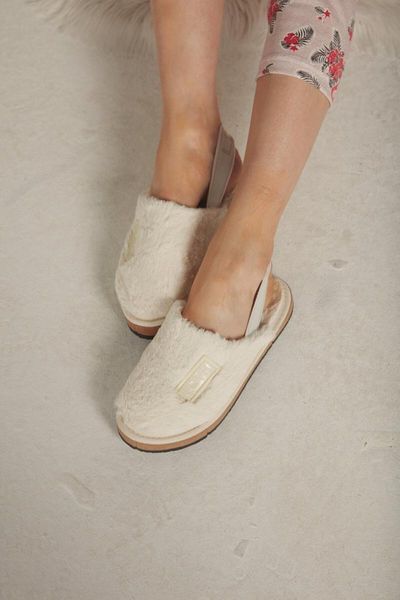 

slippers shaggy rear wheel women home slipper, Black