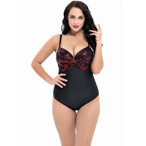 

one-piece suits plus size 6xl swimwear women one piece push up swimsuit bandage swimming monokini bathing swim suit tankini beachwear