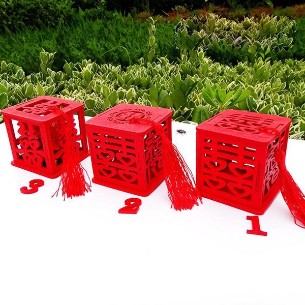 

gift wrap chinese red wooden laser cut wedding candy box with tassels bride shower double happiness favor boxes