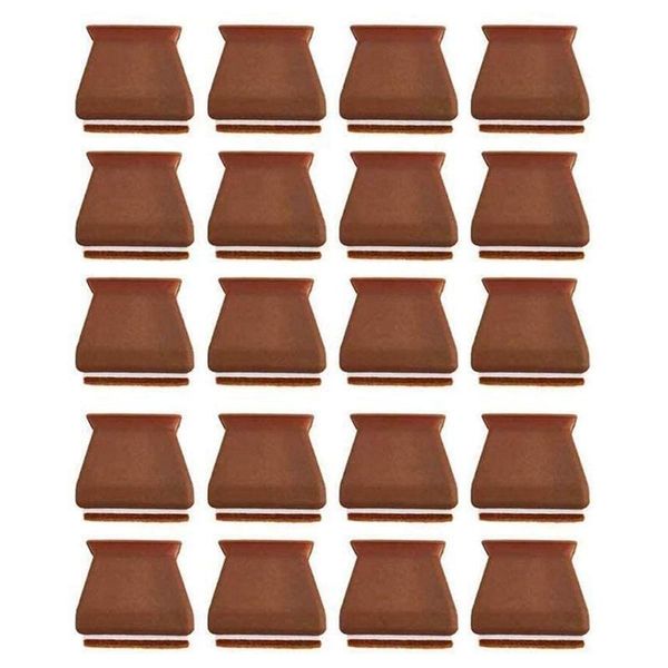 

24pcs chair leg caps square,chair leg protectors for hardwood floors,silicone table floor protectors with felt pads