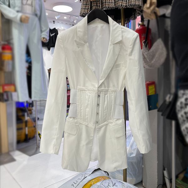 

2021 spring new arrival fashion single long sleeve thin breasted blazer woman's jacket v8mi, White;black