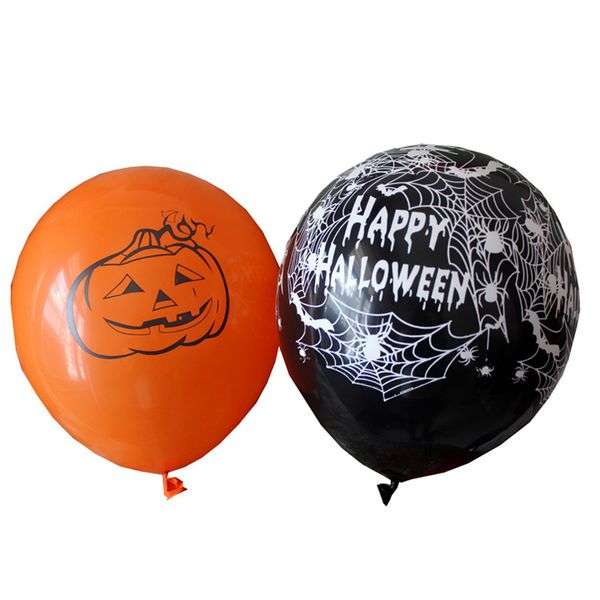 

12 inch latex balloons spider web pumpkin horror halloween decoration globos helium air ball kids toy birthday party decor