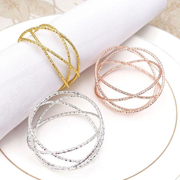 

napkin rings 12pcs alloy ring gold and silver circle design towel buckle holders wedding party dinner table decoration