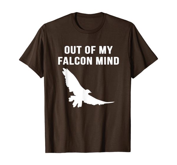 

out of my falcon mind funny bird of prey pun t-shirt gifts, White;black