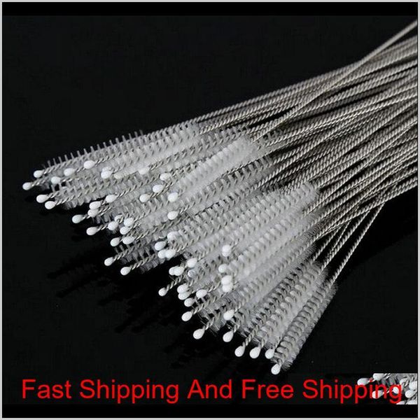 

200*50*7mm 200*50*10mm stainless steel handle drinking straws cleaning brush pipe tube baby bottle cup reusable qylgsl fivegarden