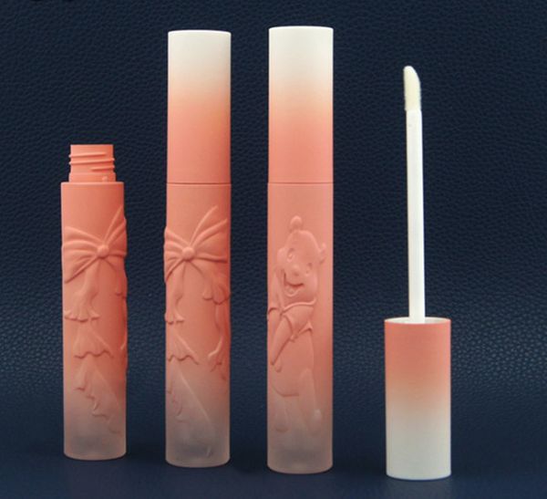 

3ml pink bow bear cute lip glaze tube bottle mouth red empty