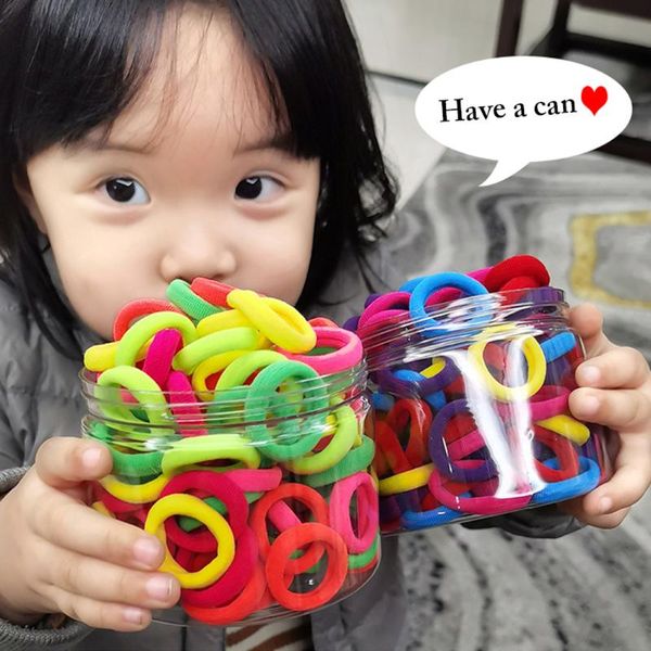 

hair accessories 50pcs women girls tie solid color seamless band ponytail holder rope with box, Slivery;white