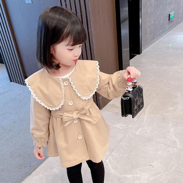 

jackets girls long windbreaker solid color girl jacket coat casual style kids spring autumn clothes, Blue;gray