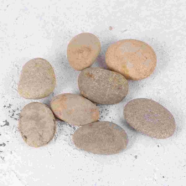 

craft tools 8pcs children's drawing painted rocks stones cartoon creative hand-painted diy polishing pebbles - 3-5cm (mixed color)