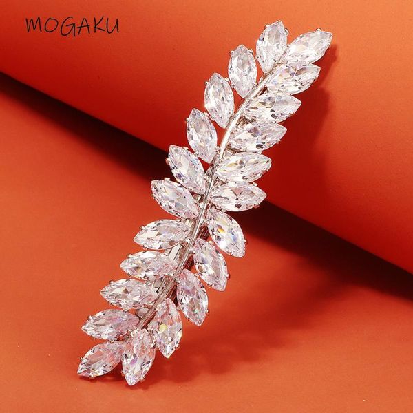 

hair clips & barrettes mogaku bride clip wedding head accessories for women hairgrips luxury zc zirconia women's fashion pins and girls, Golden;silver