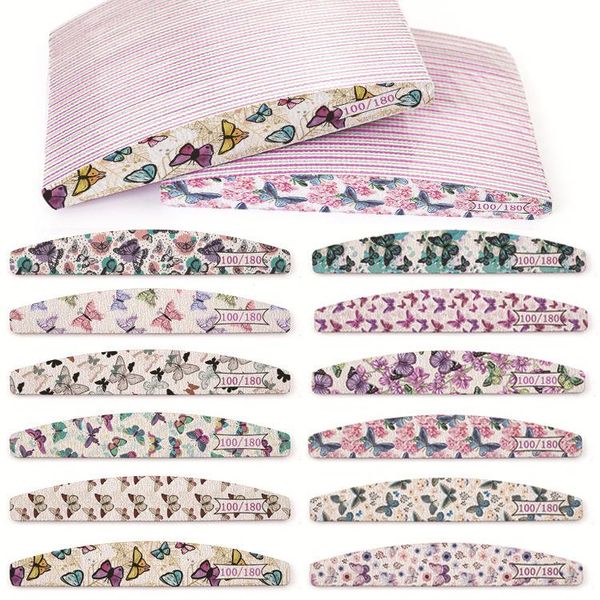 

nail files butterfly pattern file 100/180 professional art tools double-sided sandpaper for nails polishing manicure accessories