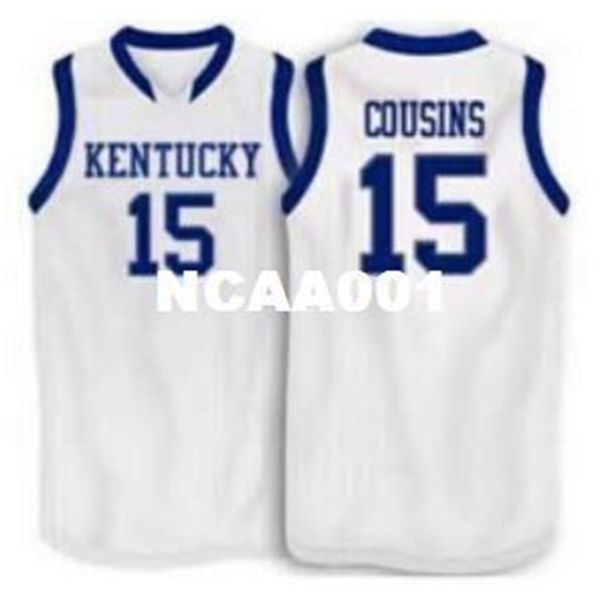 

vintage 21ss #15 kentucky wildcats demarcus cousins college jersey size s-4xl or custom any name or number jersey, Black