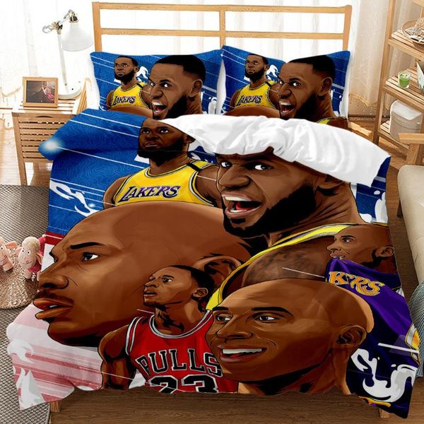 

bedding sets 3d basketball print set sports man bed cover 2/3pcs duvet twin full  king size bedclothes for kids boys