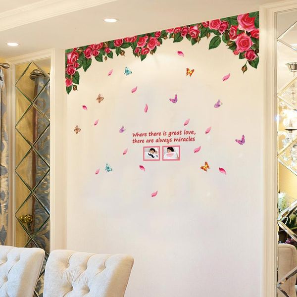 

wall stickers cartoon flower butterfly home decoration accessories for kids rooms murals