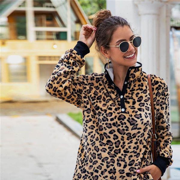 

leopard turtleneck sweater women teddy fleece fluffy button pullover sherpa short fleece female streetwear sweaters, White;black