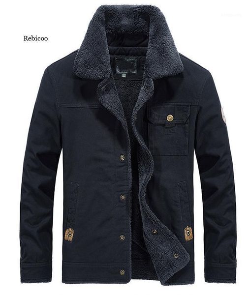 

men's jackets cotton jacket plus velvet thickening young middle-aged casual size winter, Black;brown