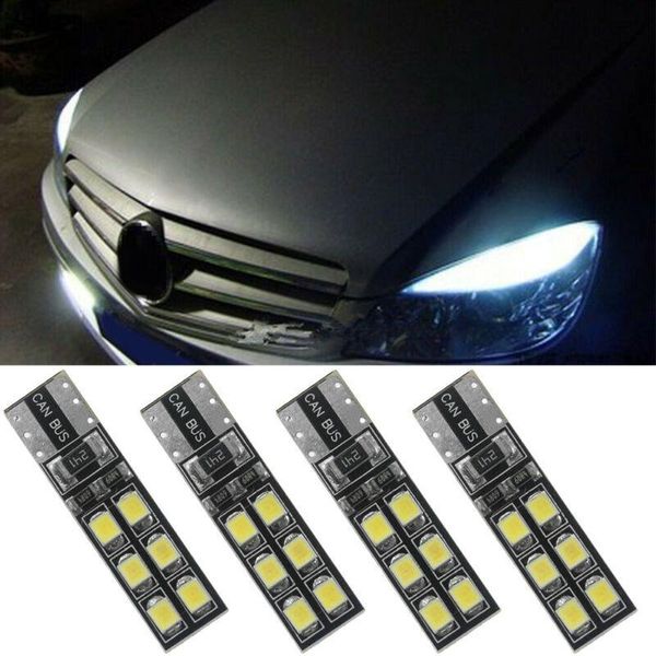 

set led lights t10-12smd-2835 white 4pcs bulbs error lamp accessories