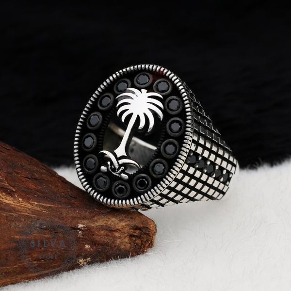 

cluster rings 925 silver men's ring. jewelry stamped with stamp all sizes are available, Golden;silver