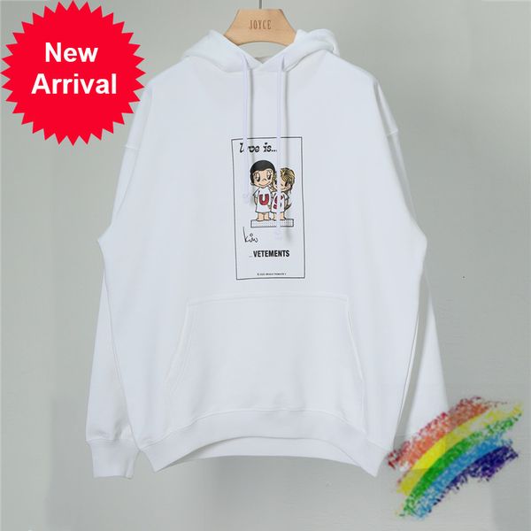 

chaopai oversize vetements love is us hoodie men women 1:1 version heavy fabric pullover vtm sweatshirts, Black