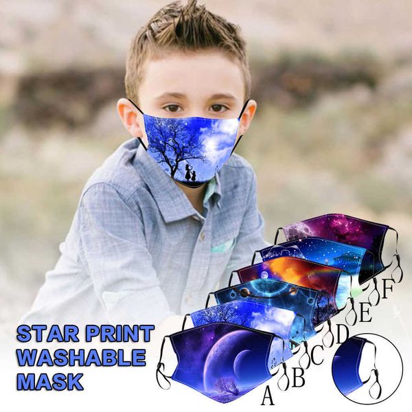

children's fashion star sky printed masque can be washed with filter mascarilla lavable face-mask cubre bocas halloween cosplay
