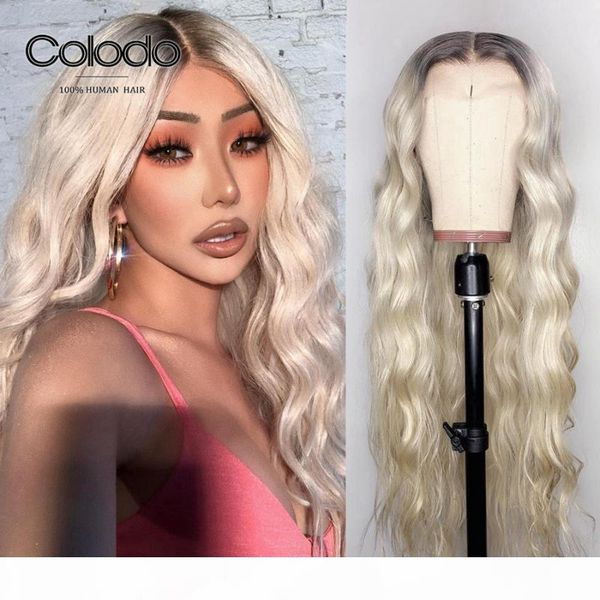 

colodo preplucked ombre blonde lace front wig brazilian remy pink loose wave transparent lace wigs 24" purple red human hair wig, Black;brown