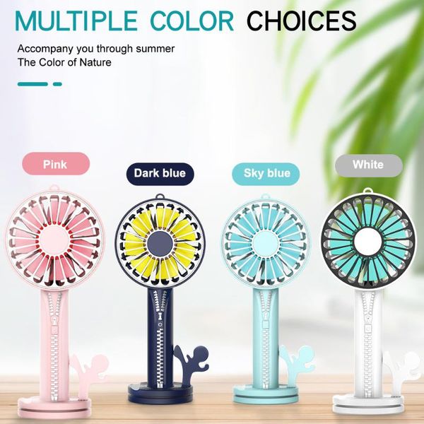 

electric fans portable mini fan usb small deskcooling multifunction silent home office holdable with phone holder mirror
