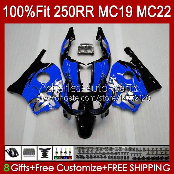 Spritzgussform für HONDA CBR 250RR 250 RR CC 1988 1989 250R CBR 250CC 88 89 Karosserie 112HC.150 MC19 88-89 CBR250RR CBR250 RR CC 1988-1989 OEM-Verkleidungsset, fabrikblau