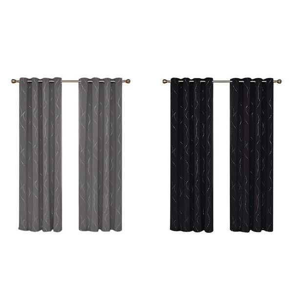 

curtain & drapes bedroom blackout curtains 84 inch length 2 panels set grommet thermal insulated room darkening window